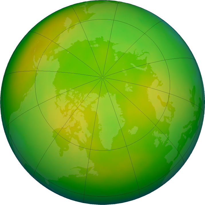Arctic ozone map for May 2020